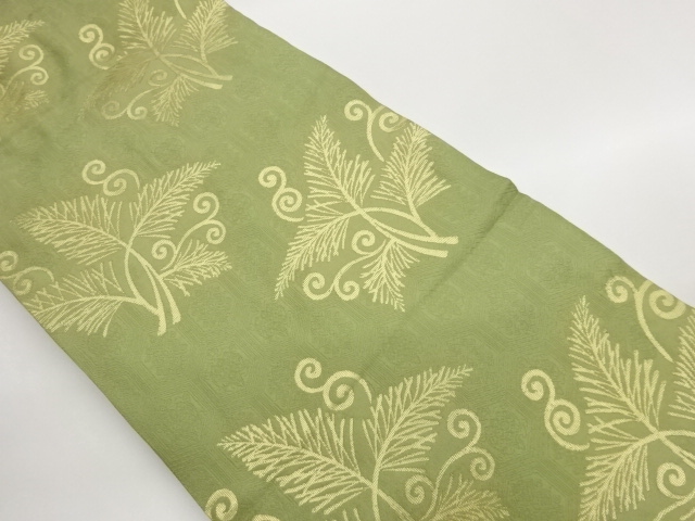 JAPANESE KIMONO / NAGOYA OBI / WOVEN ABSTRACT YOUNG PINE & KIKKO